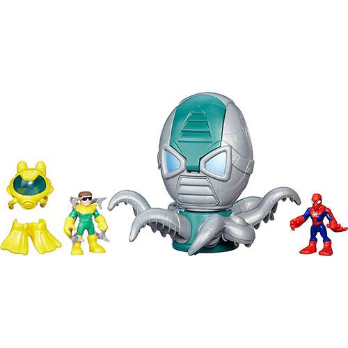 Tamanhos, Medidas e Dimensões do produto Conjunto Super Heros Adventures Grandes Aventuras Homem Aranha e Doutor Octopus - Hasbro