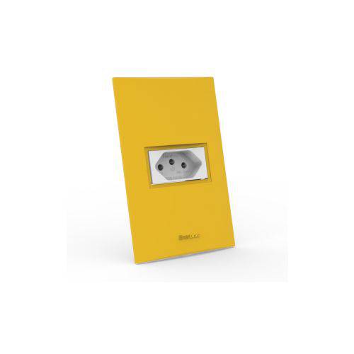 Tamanhos, Medidas e Dimensões do produto Conjunto Tomada 10A - Beleze Amarelo Girassol