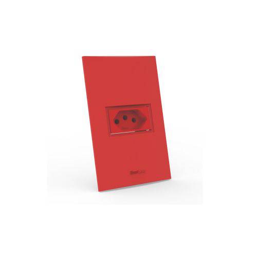 Tamanhos, Medidas e Dimensões do produto Conjunto Tomada 20A Vermelha - Beleze Vermelho Outono Enerbras