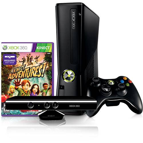 Tamanhos, Medidas e Dimensões do produto Console Oficial Xbox 4GB + Kinect Sensor + Jogo Kinect Adventures + Controle Sem Fio - Microsoft