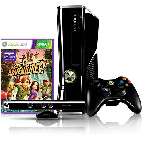 Tamanhos, Medidas e Dimensões do produto Console Oficial Xbox 250GB + Kinect Sensor + Jogo Kinect Adventures + Controle Sem Fio - Microsoft