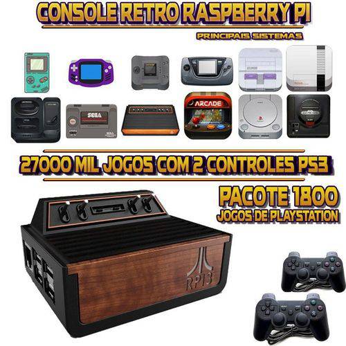 Tamanhos, Medidas e Dimensões do produto Console Retrô Atari RetroPie 27.000 Jogos (1.800 Jogos para PS1) + 2 Controles PS3