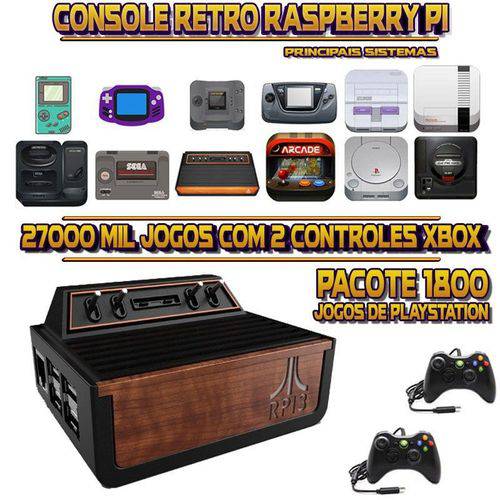 Tamanhos, Medidas e Dimensões do produto Console Retrô Atari RetroPie 27.000 Jogos (1.800 Jogos para PS1) + 2 Controles XBOX