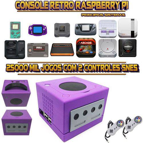 Tamanhos, Medidas e Dimensões do produto Console Retrô Mini GameCube RetroPie 25.000 Jogos + 2 Controles SNES