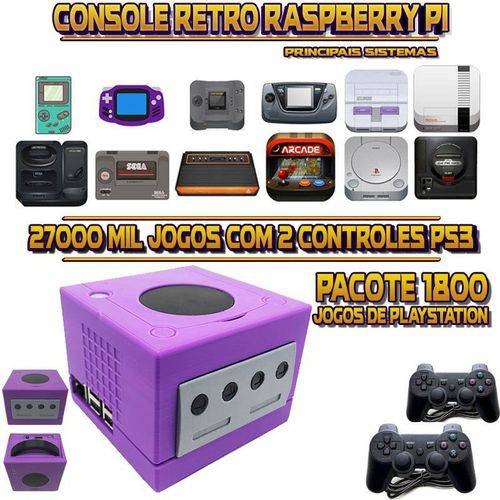 Tamanhos, Medidas e Dimensões do produto Console Retrô Mini GameCube RetroPie 27.000 Jogos (1.800 Jogos para PS1) + 2 Controles PS3