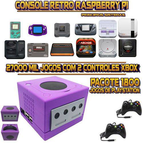 Tamanhos, Medidas e Dimensões do produto Console Retrô Mini GameCube RetroPie 27.000 Jogos (1.800 Jogos para PS1) + 2 Controles XBOX 360