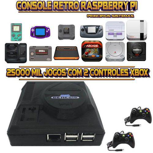 Tamanhos, Medidas e Dimensões do produto Console Retrô Mini Megadrive Genesis RetroPie 25.000 Jogos + 2 Controles XBOX 360
