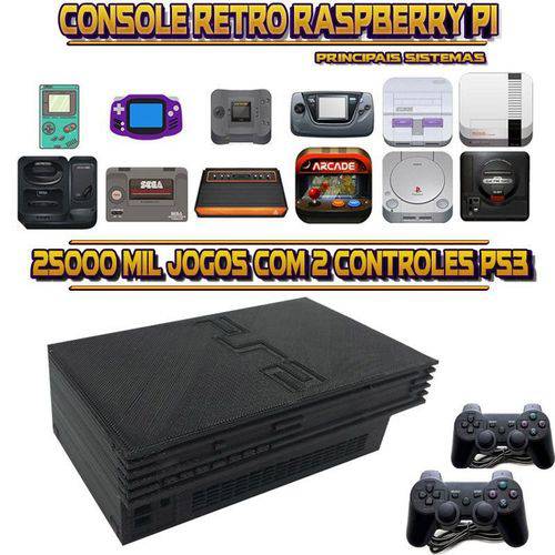 Tamanhos, Medidas e Dimensões do produto Console Retrô Mini Playstation 2 PS2 RetroPie 25.000 Jogos + 2 Controles PS3
