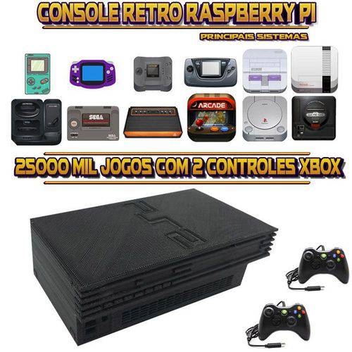 Tamanhos, Medidas e Dimensões do produto Console Retrô Mini Playstation 2 PS2 RetroPie 25.000 Jogos + 2 Controles XBOX 360