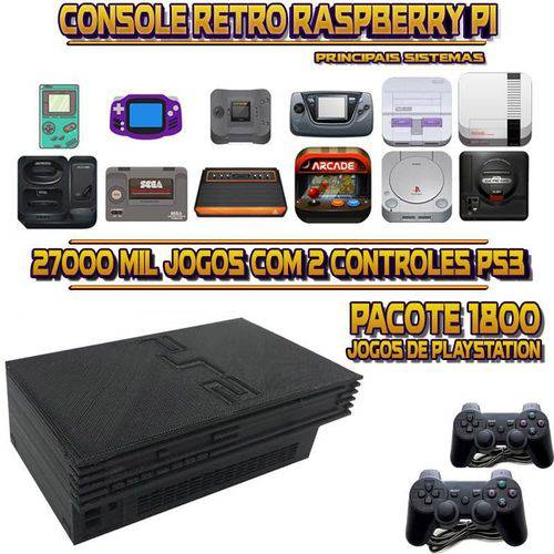 Tamanhos, Medidas e Dimensões do produto Console Retrô Mini PS2 RetroPie (1.800 Jogos para PS1) 27.000 Jogos + 2 Controles PS3