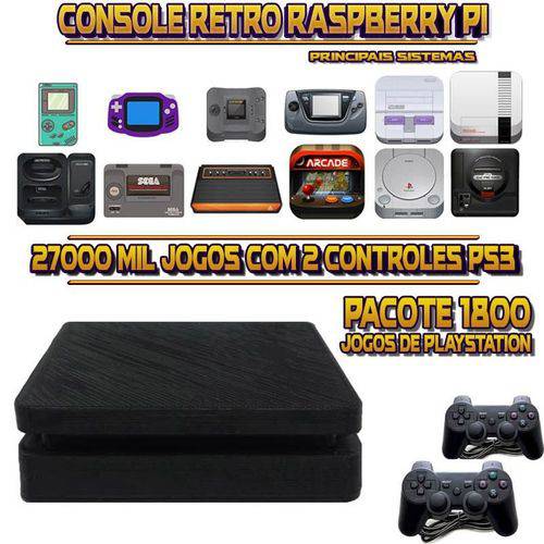 Tamanhos, Medidas e Dimensões do produto Console Retrô Mini PS4 Slim RetroPie + 27.000 (1.800 Jogos para PS1) Jogos 2 Controles PS3