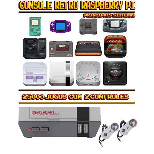 Tamanhos, Medidas e Dimensões do produto Console Retrô Nespi RetroPie 25.000 Jogos + 2 Controles SNES