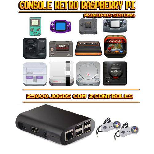 Tamanhos, Medidas e Dimensões do produto Console Retrô RetroPie 25.000 Jogos + 2 Controles SNES