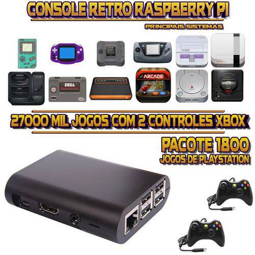 Tamanhos, Medidas e Dimensões do produto Console Retrô RetroPie 27.000 Jogos (1.800 Jogos para PS1) + 2 Controles XBOX 360