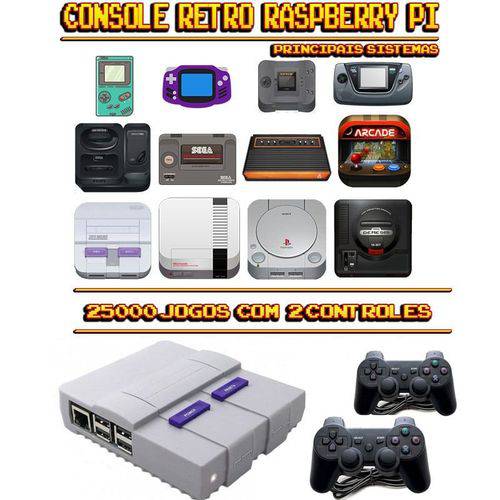 Tamanhos, Medidas e Dimensões do produto Console Retrô SNES RetroPie 25.000 Jogos + 2 Controles PS3