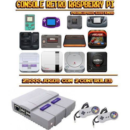 Tamanhos, Medidas e Dimensões do produto Console Retrô SNES RetroPie 25.000 Jogos + 2 Controles SNES