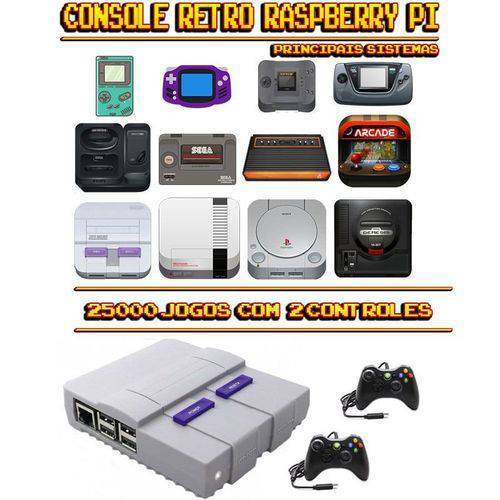 Tamanhos, Medidas e Dimensões do produto Console Retrô SNES RetroPie 25.000 Jogos + 2 Controles XBOX 360