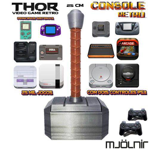 Tamanhos, Medidas e Dimensões do produto Console Retrô Thor Mjölnir RetroPie 25.000 Jogos + 2 Controles PS3