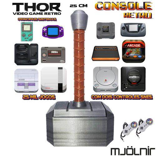 Tamanhos, Medidas e Dimensões do produto Console Retrô Thor Mjölnir RetroPie + 25.000 Jogos 2 Controles SNES