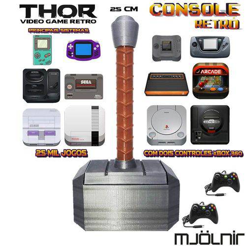 Tamanhos, Medidas e Dimensões do produto Console Retrô Thor Mjölnir RetroPie + 25.000 Jogos 2 Controles XBOX 360