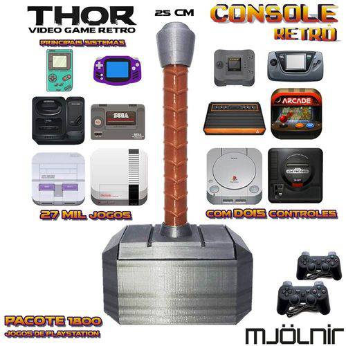 Tamanhos, Medidas e Dimensões do produto Console Retrô Thor Mjölnir RetroPie + 27.000 Jogos (1.800 Jogos para PS1) 2 Controles Ps3