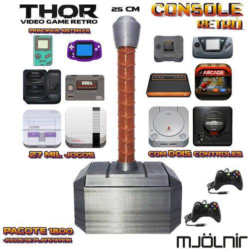 Tamanhos, Medidas e Dimensões do produto Console Retrô Thor Mjölnir RetroPie + 27.000 Jogos (1.800 Jogos para PS1) 2 Controles XBOX 360