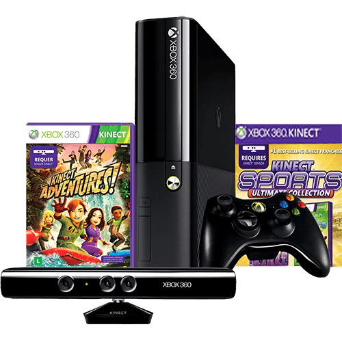 Tamanhos, Medidas e Dimensões do produto Console Xbox 360 4GB + Sensor Kinect + Controle Sem Fio + 2 Jogos