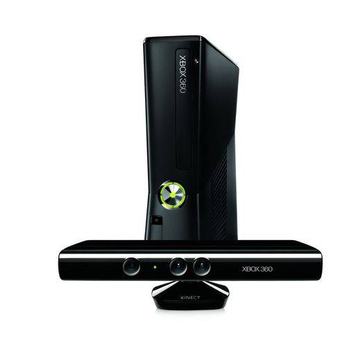 Tamanhos, Medidas e Dimensões do produto Console Xbox 360 4GB Slim + Kinect Sensor + Game Kinect Adventures + Controle Sem Fio
