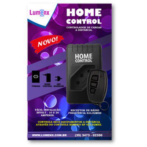 Tamanhos, Medidas e Dimensões do produto Controlador Acionador de Cargas a Distância - Home Control Lumenx Cor Preto