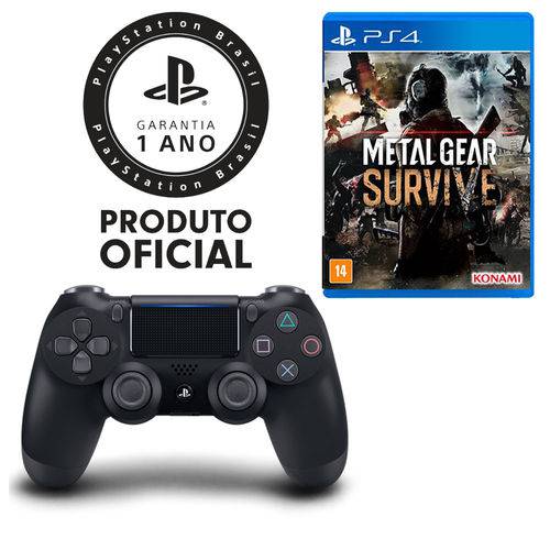 Tamanhos, Medidas e Dimensões do produto Controle Playstation Dualshock 4 Preto + Metal Gear Survive - PS4