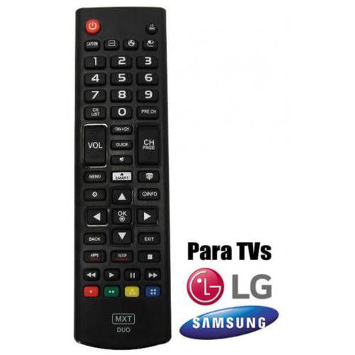 Tamanhos, Medidas e Dimensões do produto Controle Remoto para Smart Tv Marcas Lg e Samsung Modelo 1318 Duo