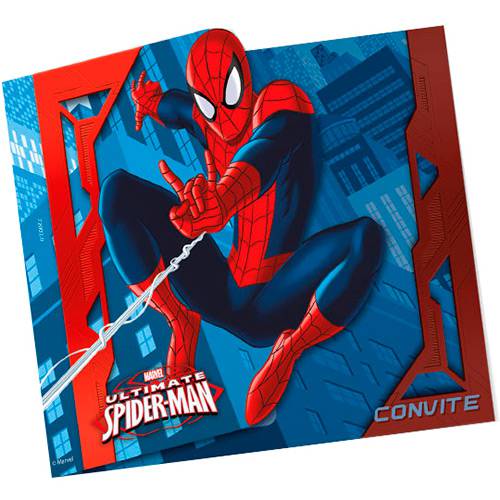 Tamanhos, Medidas e Dimensões do produto Convite Grande Ultimate Spider Man - 8 Unidades - Regina Festas
