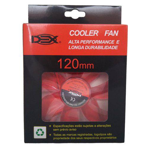 Tamanhos, Medidas e Dimensões do produto Cooler Fan 120mm Dex Dx 12l Red com Led