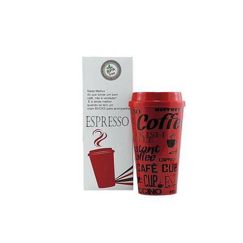Tamanhos, Medidas e Dimensões do produto Copo Decorado Bucks Coffee Vermelho 550 Ml