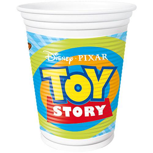 Tamanhos, Medidas e Dimensões do produto Copo Plástico 200ml Toy Story no Espaco com 8 Unidades - Regina Festas