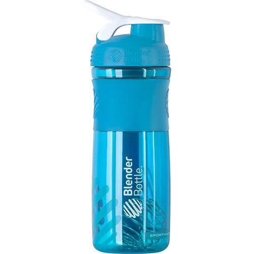 Tamanhos, Medidas e Dimensões do produto Coqueteleira Blender Bottle Sport Mixer 28oz - 830ml - Azul Aqua