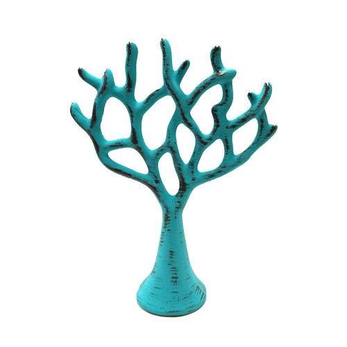 Tamanhos, Medidas e Dimensões do produto Coral Decorativo Azul Provençal em Resina - Arte Retrô