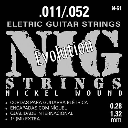 Tamanhos, Medidas e Dimensões do produto Cordas para Guitarra Elétrica 011"-052" - Nig Strings