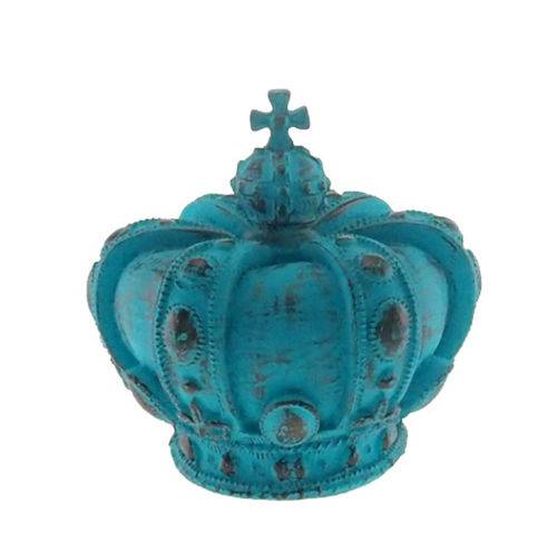 Tamanhos, Medidas e Dimensões do produto Coroa Real Azul Provençal em Resina - Arte Retrô 17x18