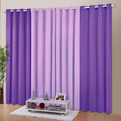 Tamanhos, Medidas e Dimensões do produto Cortina Casa Dona Clássica Class Roxo com Lilás 200x170cm