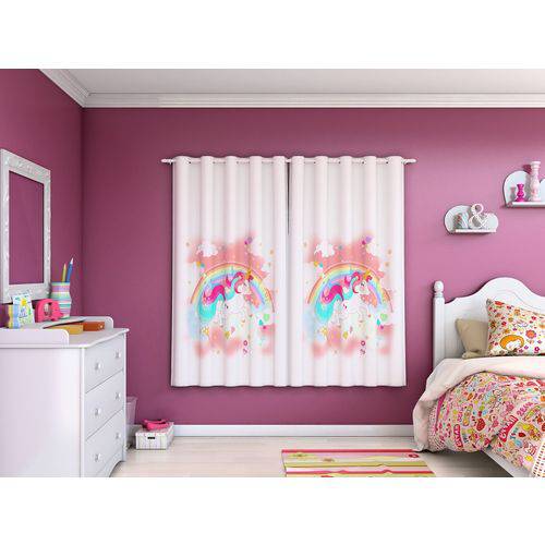 Tamanhos, Medidas e Dimensões do produto Cortina Unicornio Kids Corta Luz 1,80x2,00m - Raimundi Store