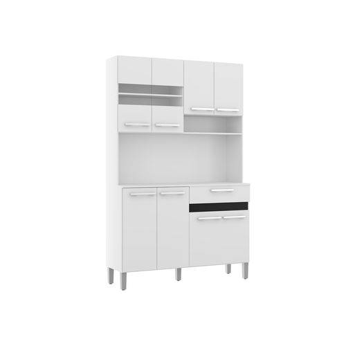 Tamanhos, Medidas e Dimensões do produto Cozinha Compacta com 8 Portas e 1 Gaveta AC810 - Branco/ Preto Liso