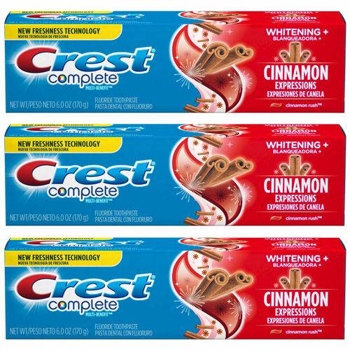 Tamanhos, Medidas e Dimensões do produto Creme Dental Crest Complete Cinnamon Rush - Kit 03 Unidades