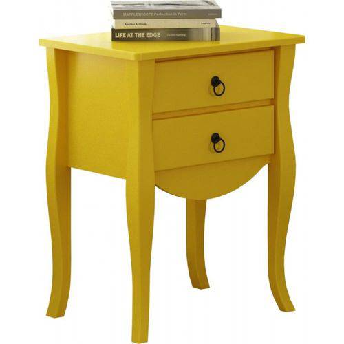 Tamanhos, Medidas e Dimensões do produto Criado Mudo Miami 2 Gavetas - Amarelo - Tommy Design