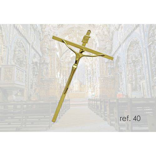 Tamanhos, Medidas e Dimensões do produto Crucifixos de Parede Estilizado Metal Tamanho 28 Cm PRATA DOURADO ROMA CRUCIFIXOS