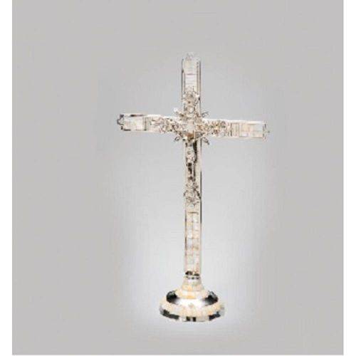 Tamanhos, Medidas e Dimensões do produto Cruz Crucifixo Madre Pérola C/ Base Seap 57cm - 3654