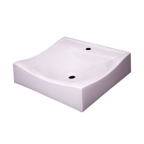 Tamanhos, Medidas e Dimensões do produto Cuba de Apoio para Banheiro / Lavabo Modelo Fiore 45 Cm Marmorite Branco