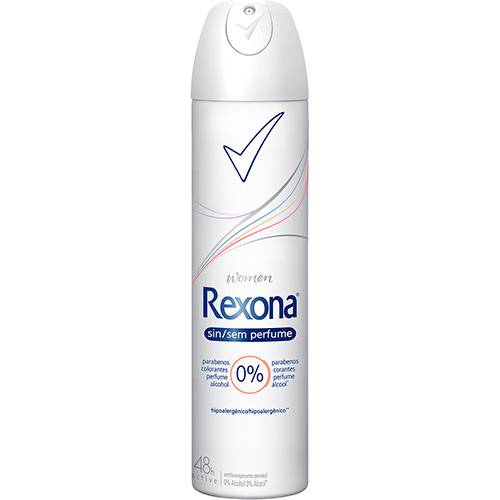 Tamanhos, Medidas e Dimensões do produto Desodorante Antitranspirante Aerosol Rexona Women Sem Perfume 175ml