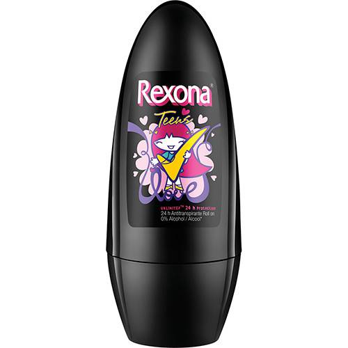 Tamanhos, Medidas e Dimensões do produto Desodorante Antitranspirante Roll On Rexona Teens Love 50ml