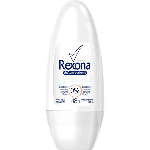 Tamanhos, Medidas e Dimensões do produto Desodorante Antitranspirante Roll On Rexona Women Sem Perfume 50ml